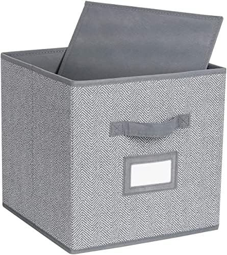 Giysi saklama kutusu 6 paket katlanabilir kumaş saklama kutusu Açık Konteyner Ev Ofis kullanımı için Polyester Kolları ile ışık