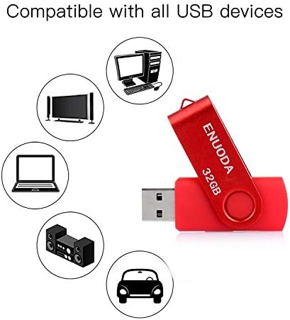 32GB USB Flash Sürücüler ENUODA 3 Paket 32GB Atlama Sürücüleri Bellek Çubukları USB 2.0 Veri Depolama için LED Göstergeli Döner