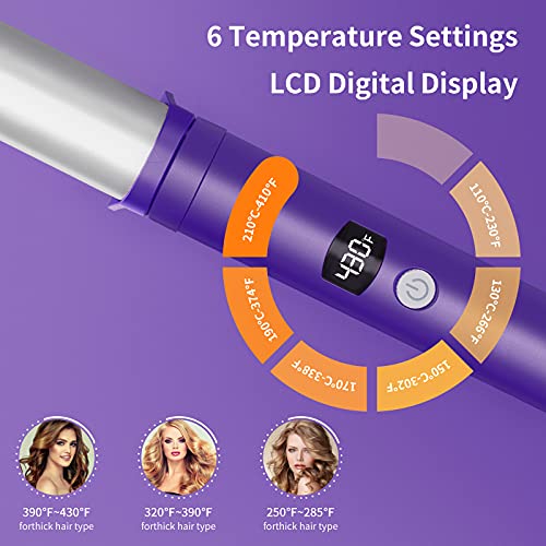 VKK 3 in 1 Curling Değnek Set Anında PTC ısıtma Up saç Değnek ile LCD ve sıcaklık Ayarı ve ayrılabilir Güç Kablosu