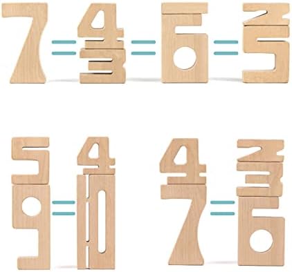 Sayı Blokları-Log Ahşap Bloklar, Sayılar 1-10 Matematik Manipulatives Toplamı Blokları için Toddlers 1-3, Anaokulu Matematik