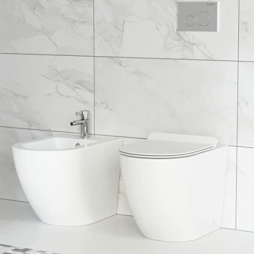 İsviçreli Madison Sonsuza Kadar İyi Yapılmış SM-WT514 St. Tropez Duvara Geri Tuvalet, Parlak Beyaz
