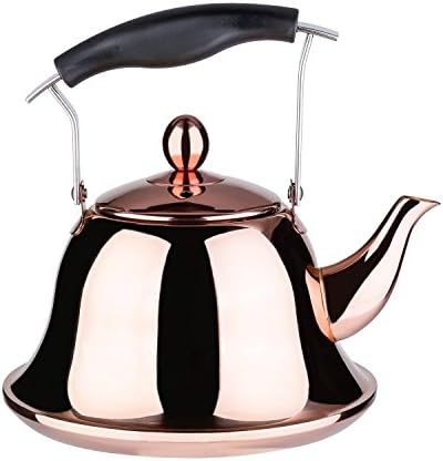 Onlycooker Islık çaydanlık Paslanmaz Çelik Stovetop Teakettle Sağlam Demlik Çay Kahve Demlik ile Hızlı Kaynar için Renk Gül Altın