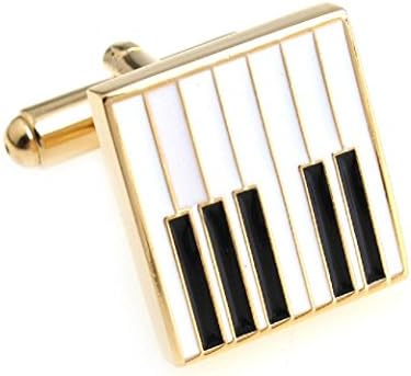 MRCUFF Piyano Tuşları Müzik Çifti Kol Düğmeleri bir Sunum Hediye Kutusu ve Parlatma Bezi