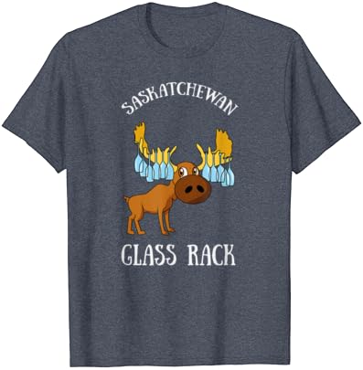 Saskatchewan Gömlek-Moose Şarap Cam Raf Hediye Kampçılar için T-Shirt