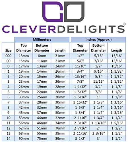 6 Paket-CleverDelights Katı Kauçuk Tıpalar | Boyut 00 / 15mm x 11mm-21mm Uzun-Siyah Fiş 00
