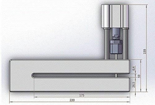 ZUQIEE Uzatılmış Tip Pnömatik Yumruk Plastik Film Torba Delme Delme Makinesi Zımba, 150mm Besleme Uzunluğu, 180mm Yuvası (2mm)