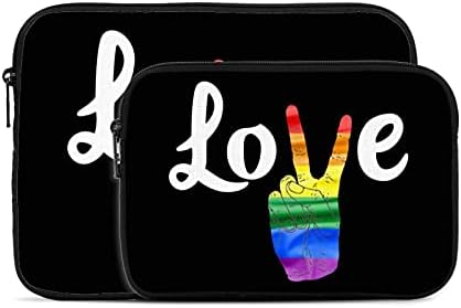 Gökkuşağı Gay Pride Aşk Aşk Dizüstü Ve İpad Tablet Taşıma Çantası Dayanıklı Ve Su Geçirmez Kumaş Siyah 7.9 İnç