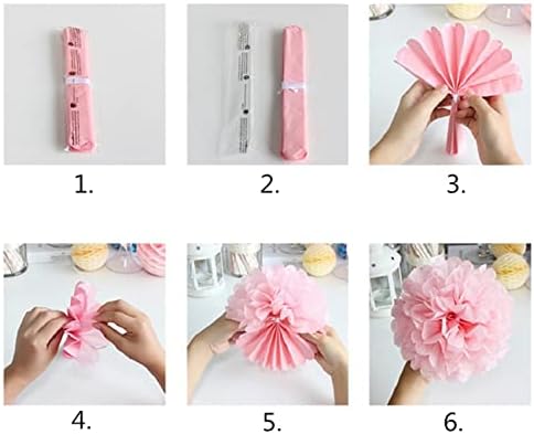 HSCDQ [20 adet]6-inch-12-inch Doku Kağıt Ponpon Düğün Dekorasyon Kağıt Çiçek Topu çocuk Doğum Günü Partisi Dekorasyon Kağıt Pompons