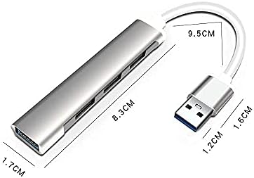 FACATH USB 3.0 Hub Uzantıları, Alüminyum 4 Portlu USB Hub, Dizüstü Bilgisayar, PC, iMac, USB Flash Sürücüler, Mobil HDD, SSD,