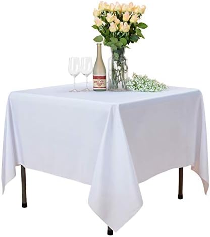 VEEYOO Kare Masa Örtüsü - 85x85 İnç Polyester Masa Örtüsü Yıkanabilir Kırışıklık Ücretsiz Akşam Yemeği Masa Örtüsü için Düğün,