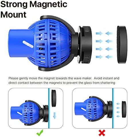 Flexzion Dalgıç Dalga Makinesi 360 Derece Sirkülasyon Pompası w/Manyetik Montaj ve Ayarlanabilir Akış Hızı Akvaryum Balıkları