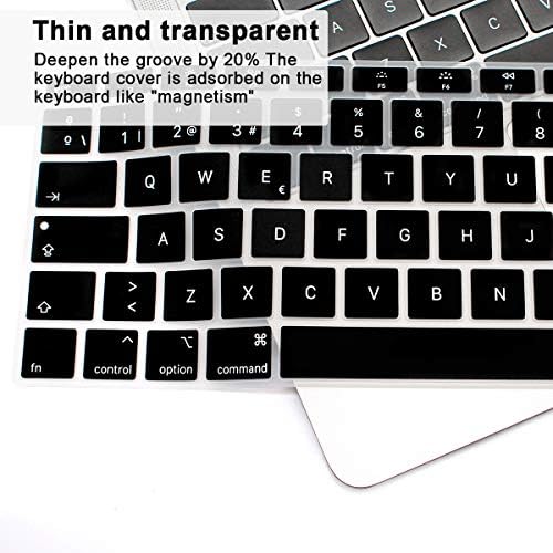 MMDW Yabancı Dil Silikon Klavye Kapak Cilt ile MacBook Air 13 için Retina Ekran ve Dokunmatik KIMLIĞI 2020 2019 2018 Modeli A1932