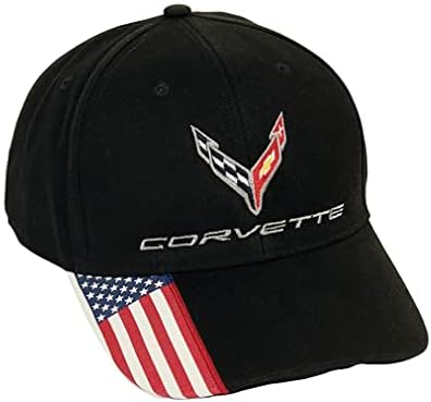 C8 Corvette Yeni Nesil Yıldız ve Çizgili Amerikan Patriot Şapka (Siyah)
