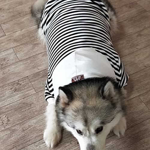 Büyük Köpek Giysileri Klasik Çizgili Hoodies Büyük Köpek Kazak Rahat Kazak Kostüm Rahat Giyim