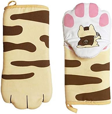 ewos kedi pençe fırın eldiveni Set sevimli kapitone Pamuk Astar-kedi pençe Tasarım ısıya dayanıklı Pot tutucu Eldiven ızgara