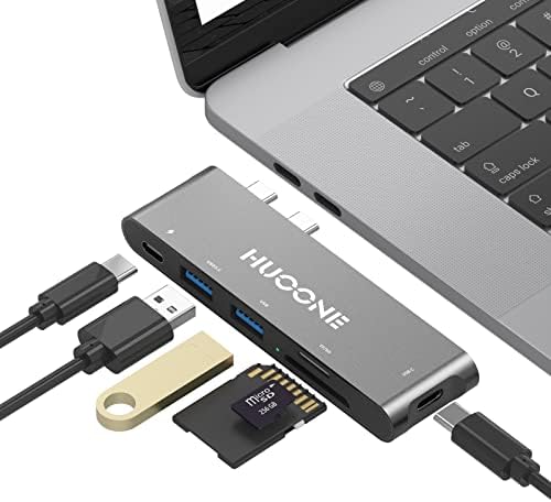 6 in 2 USB C Hub Multiport Adaptörü MacBook Pro ile uyumlu, MacBook Air için USB C Adaptörü, 2USB Bağlantı Noktasına MacBook