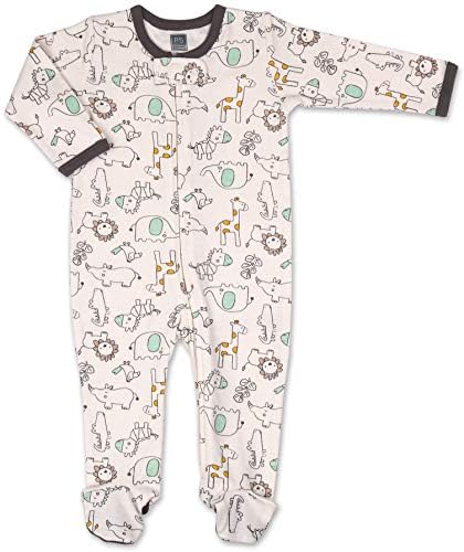 Peanutshell Bebek Uyuyan Bebek Erkek veya Kız için Set | 3 Paketi Safari, yıldız ve Siyah / Yenidoğan için 9 M Ayaklı Pijama
