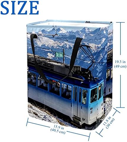 Tren Kar Sahne Çamaşır Sepeti Büyük Bez Organizatör Çanta Sepeti Katlanabilir Çamaşır Sepeti Kolları ile