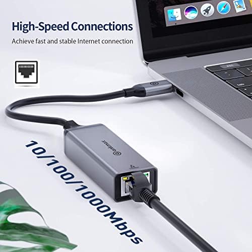 USB C'den Ethernet Adaptörüne ve USB A'dan C'ye Adaptör, ANKMAX UC312G1 + UA312C, USB Tip C Kablolu LAN Adaptörü [RJ45 / Gigabit