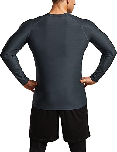 TSLA 3 Paket erkek Uzun Kollu Kazak, Kuru Fit Koşu Egzersiz Gömlek, Atletik Fitness & Gym Gömlek