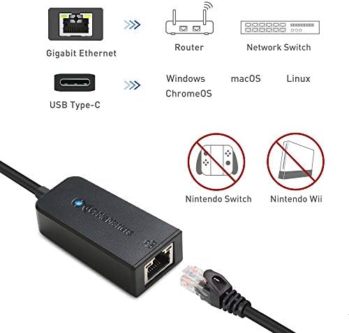 USB C'den Ethernet Adaptörüne (USB C'den Gigabit Ethernet Adaptörüne) Siyah renkte Kablo Önemlidir-USB-C ve Thunderbolt 4 / USB4