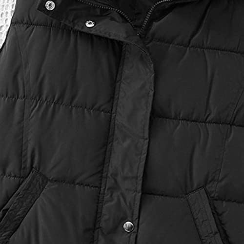 KUAİLEYA Kış Mont Kadınlar ıçin Kalın Yelek Kapüşonlu Ceket Artı Boyutu Hırka Düğme Katı Kabanlar Tops ıle Cep