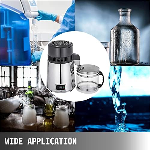 Su Distiller 4L Su Distiller Alkol Arıtma Yumuşatıcı Içecekler Filtre Ayarlanabilir Sıcaklık Paslanmaz Çelik Ofisler için Ev