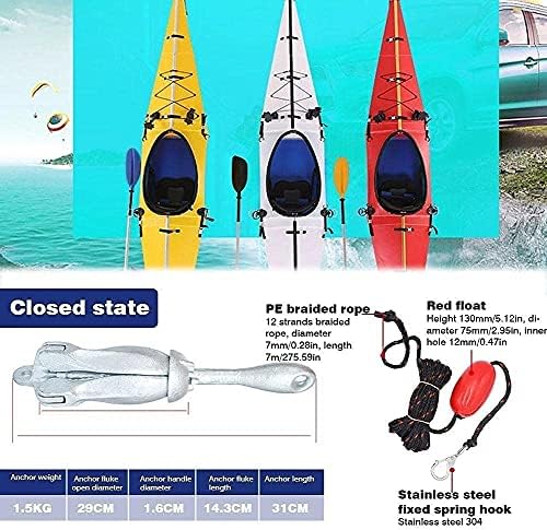 BDRWXZ Katlanabilir Delta Çapa Havuzu Çapa Grapnel Çapa Kayık Kanoları için Pençeli Tekne Çapası Tekneler ve Botlar için Uygundur