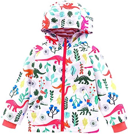 Çocuklar için güzel Giysiler Yağmurluklar Bebek Erkek Kız Yağmurluk Su Geçirmez Kapüşonlu Ceket Dış Giyim Dinozor Baskı Ceket