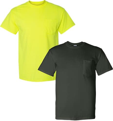 Gıldan erkek DryBlend Iş Giysisi T-Shirt ile Cep, 2-Pack