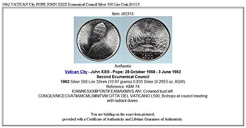 1962 bilinmeyen 1962 VATİKAN Şehri PAPA JOHN XXIII Ekümenik Coun coin İyi Sertifikasız