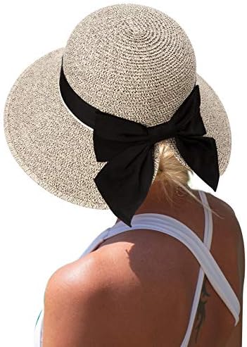 Comhats Bayanlar Packable Yaz Plaj Güneş Koruma Cloche Şapka Kadınlar için Geniş Ağız 56-60 CM
