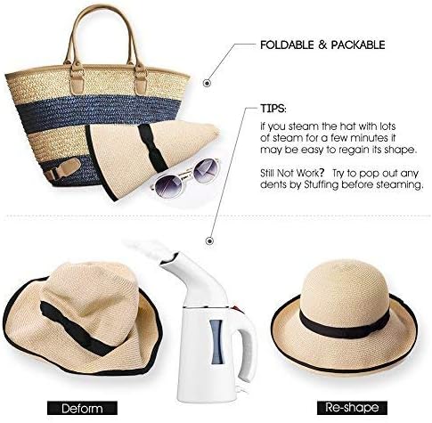 Comhats Bayanlar Packable Yaz Plaj Güneş Koruma Cloche Şapka Kadınlar için Geniş Ağız 56-60 CM