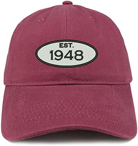 Trendy Giyim Mağazası Kuruldu 1948 İşlemeli 74. Doğum Günü Hediyesi Yumuşak Taç Pamuklu Kap