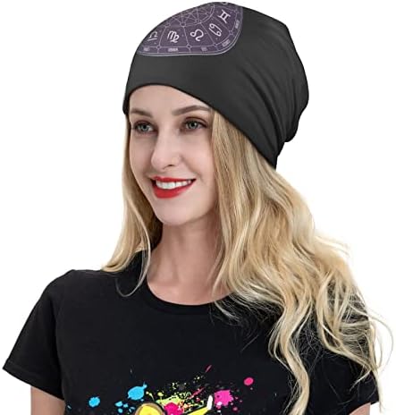 KATAKU Modern Astroloji Tekerlek Siyah Yetişkinler Hedging Beanie Şapka Sıcak Açık Kafatası Kemo İzle Şapka