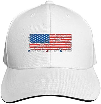 Foxtrot Juliet Bravo Amerikan Bayrağı Baba Adjustablehat, Yumuşak Beyzbol Şapkası Siyah