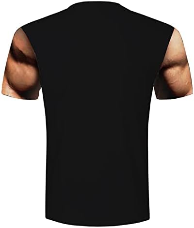 UIKY Kas Tee Gömlek Erkekler ıçin Kısa Kollu Crewneck Komik T-Shirt ıle Karın Kas 3D Baskılı Grafik