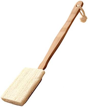 Vücut Fırçası-Kaymaz Uzun Bambu Saplı Arka Yıkayıcı-Kuru Cilt Peelingi için Ön Duş ve Banyo Fırçası