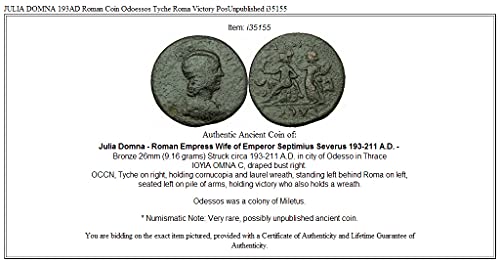 1 IT JULİA DOMNA 193AD Roma Parası Odoessos Tyche Roma Mezhebi_in_description İyi