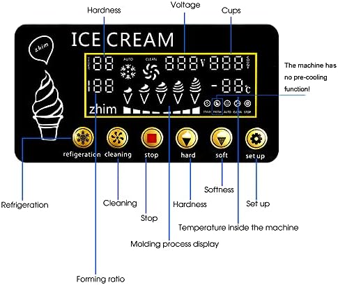 2000 W Ticari dondurma makinesi Makinesi, 16-18L/H Dik Otomatik Yumuşak Hizmet Dondurma Makinesi Blender, CE FCC CCC