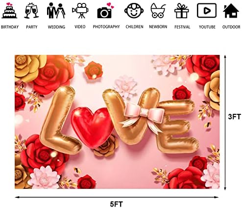 Lofaris sevgililer Günü Zemin Tatlı Pembe ve Altın Aşk Balonlar Mutlu anneler Günü Arka Plan için Fotoğraf Düğün Parti Dekor