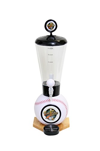 Bira Tüpleri Beyzbol Tabanlı İçecek Kulesi Dağıtıcısı, Beyzbol Musluğu, 128 oz. Süper Tüp, Beyaz, BBL-ST-B