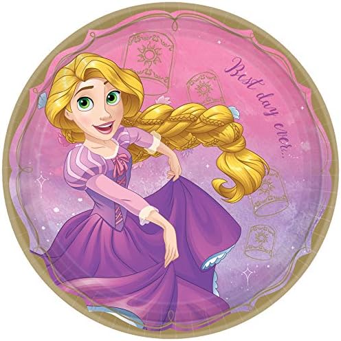 Disney Prensesi Rapunzel Yuvarlak Parti Kağıt Tabaklar 9, 8 Ct.