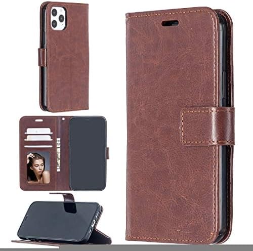 Cep Telefonu Çanta için iPhone 12 Pro / 12 Max Çılgın At Doku Yatay Çevir Deri Kılıf ile Tutucu ve Kart Yuvaları ve Cüzdan ve