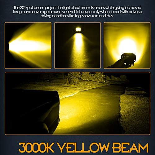 Gömme montaj LED bakla sarı, Nirider 2 ADET 50 W 5 inç LED Sis farları Amber LED ışık çubukları gömme LED sürüş ışıkları spot