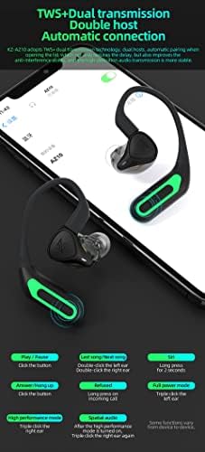 KZ AZ10 Gerçek kablosuz Kulaklık Bluetooth 5.2 kulak kancası HiFi Spor Oyunu Otomatik Bağlantı Kulaklık TWS ile Şarj Kılıf için