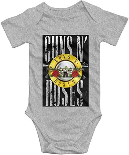 Güller ve Silahlar Logo Bodysuit Kız erkek Bebek Yürüyor Bebek Onesie Creeper