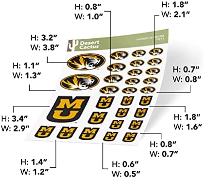 Missouri Üniversitesi Tigers MU Mizzou Sticker Vinil Çıkartması Dizüstü Su Şişesi Araba Karalama Defteri (Tip 1 Levha)