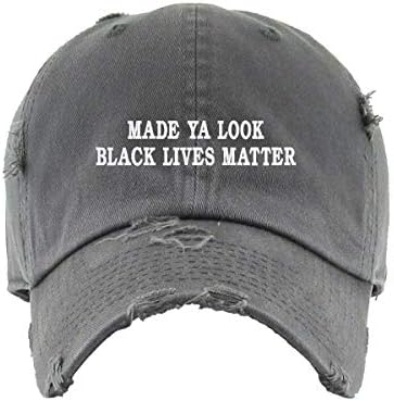 Seni Siyah Yaptı Lives Matter Vintage Beyzbol Şapkası İşlemeli Pamuk Ayarlanabilir Sıkıntılı Baba Şapkası