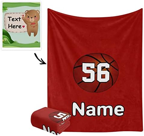 Kişiselleştirilmiş Kırmızı Basketbol Numarası Atmak Battaniye Özel Bebek Kreş Kundaklama Battaniye Erkek Kız Doğum Günü Bebek